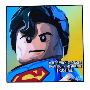 superman lego popart