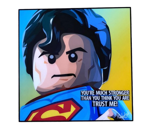 superman lego popart
